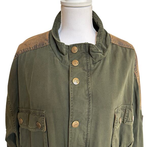 Legendary Whitetails Jacket Coat Mens 2XLT Green Faux Leather Patches Barn Chore - Picture 2 of 11